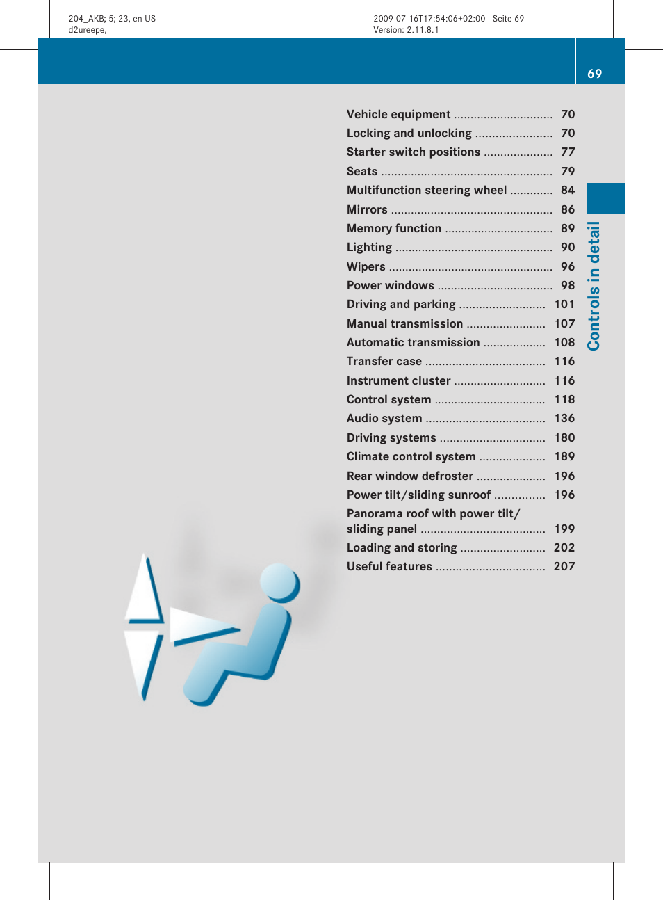 Controls in detail | Mercedes-Benz C-Class 2010 Owners Manual User Manual | Page 71 / 364