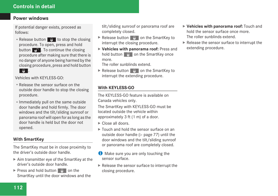 Controls in detail | Mercedes-Benz C-Class 2009 Owners Manual User Manual | Page 114 / 404