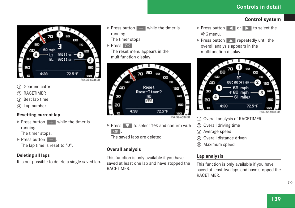 Overall analysis, Controls in detail | Mercedes-Benz C-Class 2009 Owners Manual User Manual | Page 141 / 404