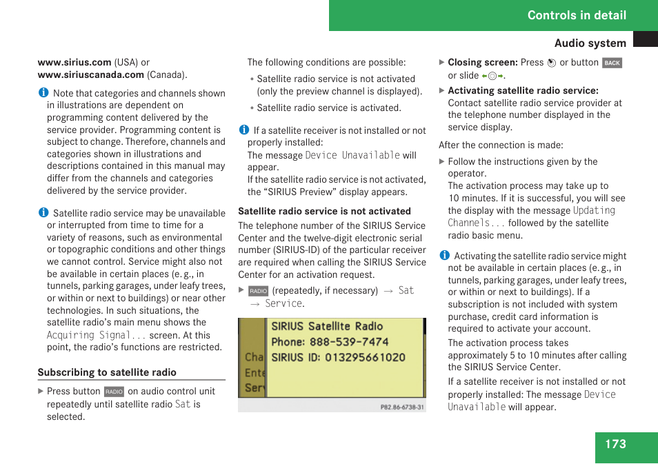 Controls in detail | Mercedes-Benz C-Class 2009 Owners Manual User Manual | Page 175 / 404