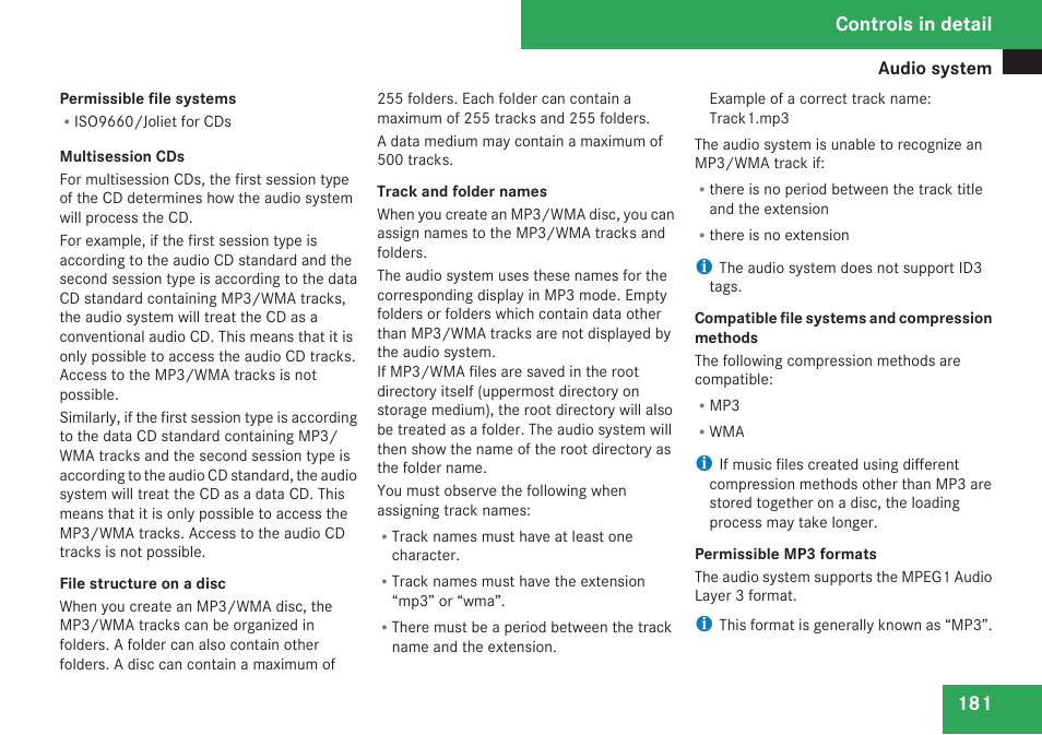 Controls in detail | Mercedes-Benz C-Class 2009 Owners Manual User Manual | Page 183 / 404