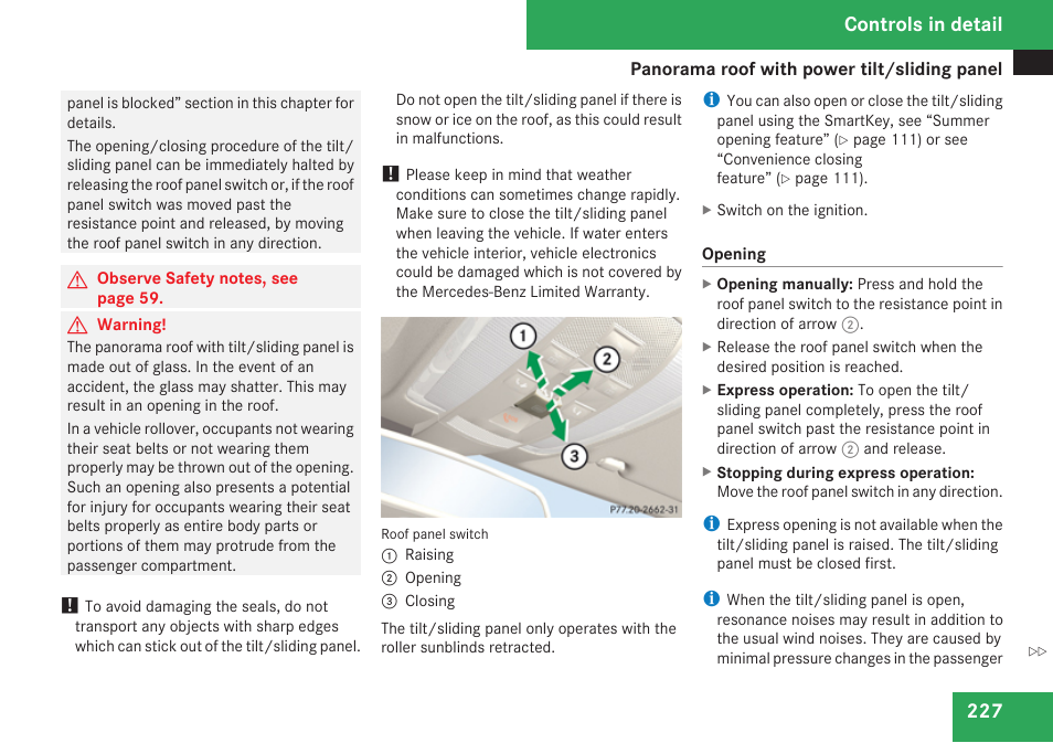 Controls in detail | Mercedes-Benz C-Class 2009 Owners Manual User Manual | Page 229 / 404