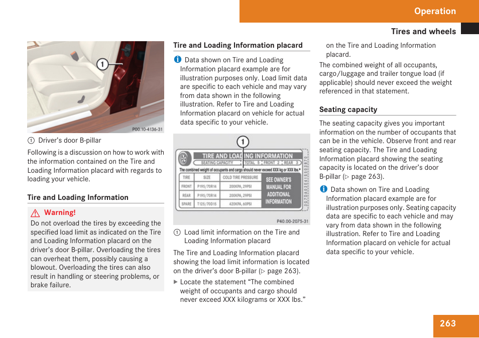Operation | Mercedes-Benz C-Class 2009 Owners Manual User Manual | Page 265 / 404