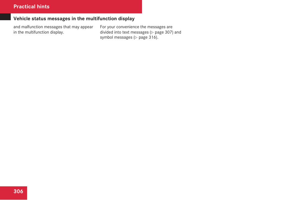 Practical hints | Mercedes-Benz C-Class 2009 Owners Manual User Manual | Page 308 / 404