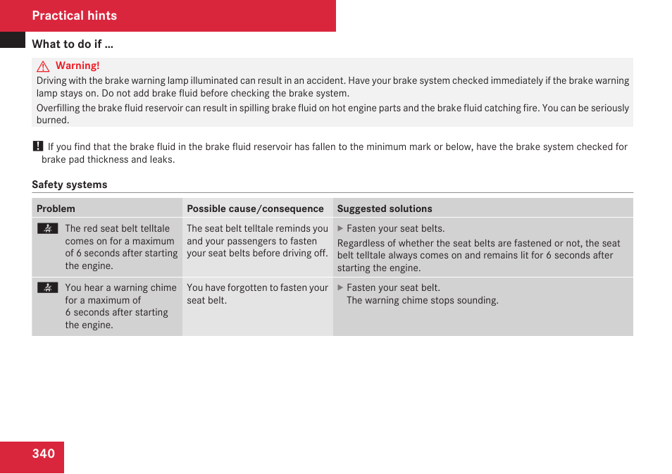 Hints, Practical hints | Mercedes-Benz C-Class 2009 Owners Manual User Manual | Page 342 / 404