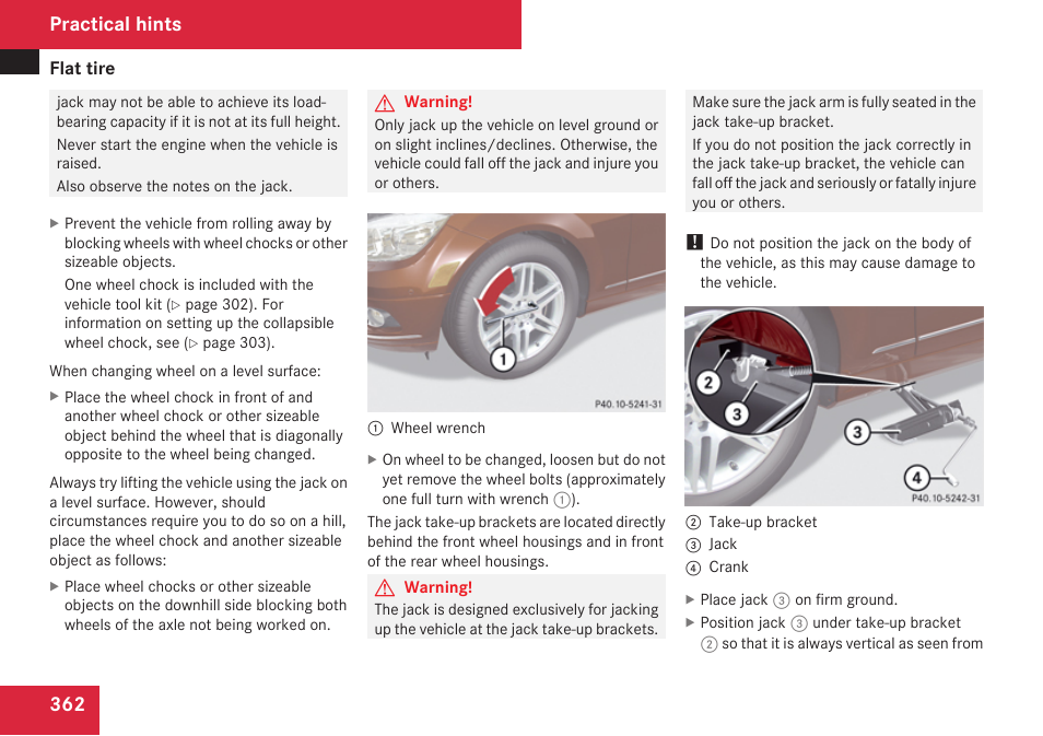 Practical hints | Mercedes-Benz C-Class 2009 Owners Manual User Manual | Page 364 / 404
