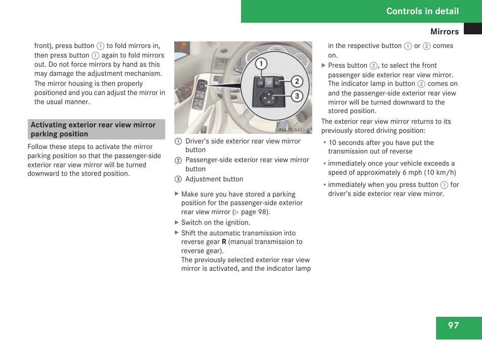 Controls in detail | Mercedes-Benz C-Class 2009 Owners Manual User Manual | Page 99 / 404