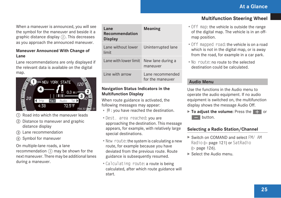 Audio menu, At a glance | Mercedes-Benz C-Class 2009 COMAND Manual User Manual | Page 27 / 204