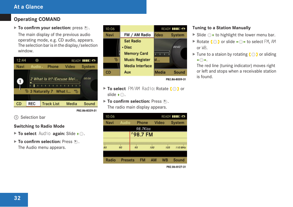 At a glance | Mercedes-Benz C-Class 2009 COMAND Manual User Manual | Page 34 / 204
