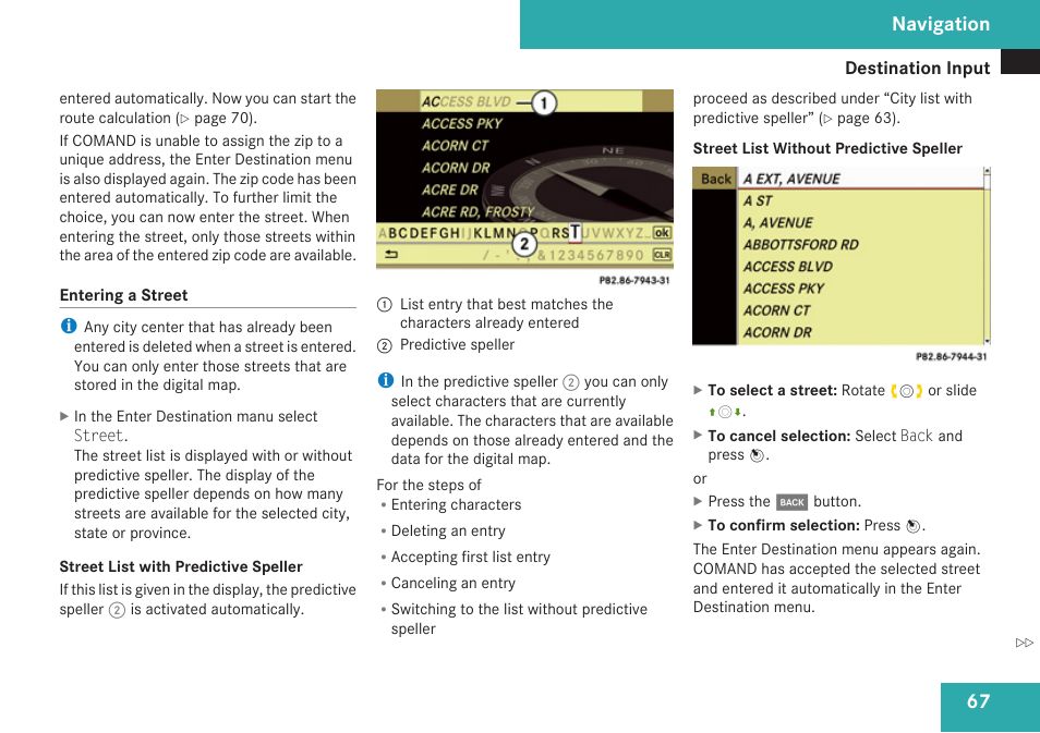Navigation | Mercedes-Benz C-Class 2009 COMAND Manual User Manual | Page 69 / 204