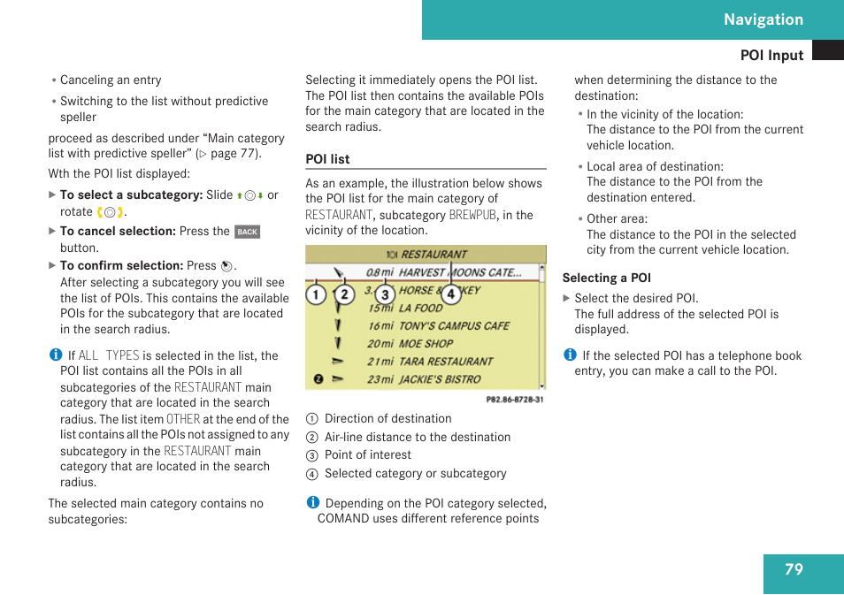 Navigation | Mercedes-Benz C-Class 2009 COMAND Manual User Manual | Page 81 / 204