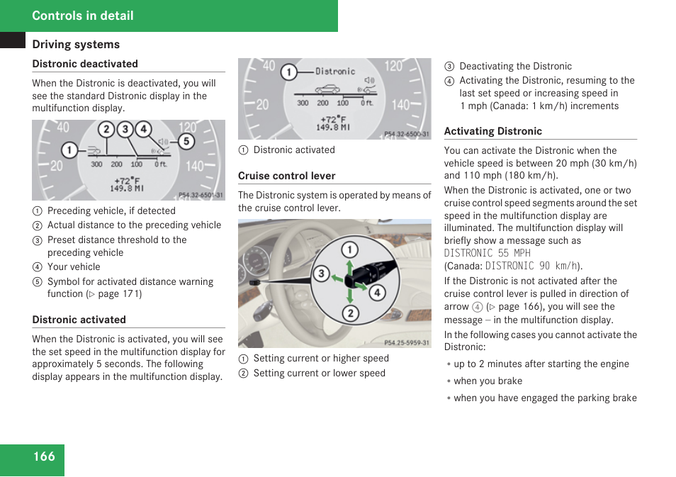 System, see, Controls in detail | Mercedes-Benz E-Class 2009 Owners Manual User Manual | Page 168 / 408