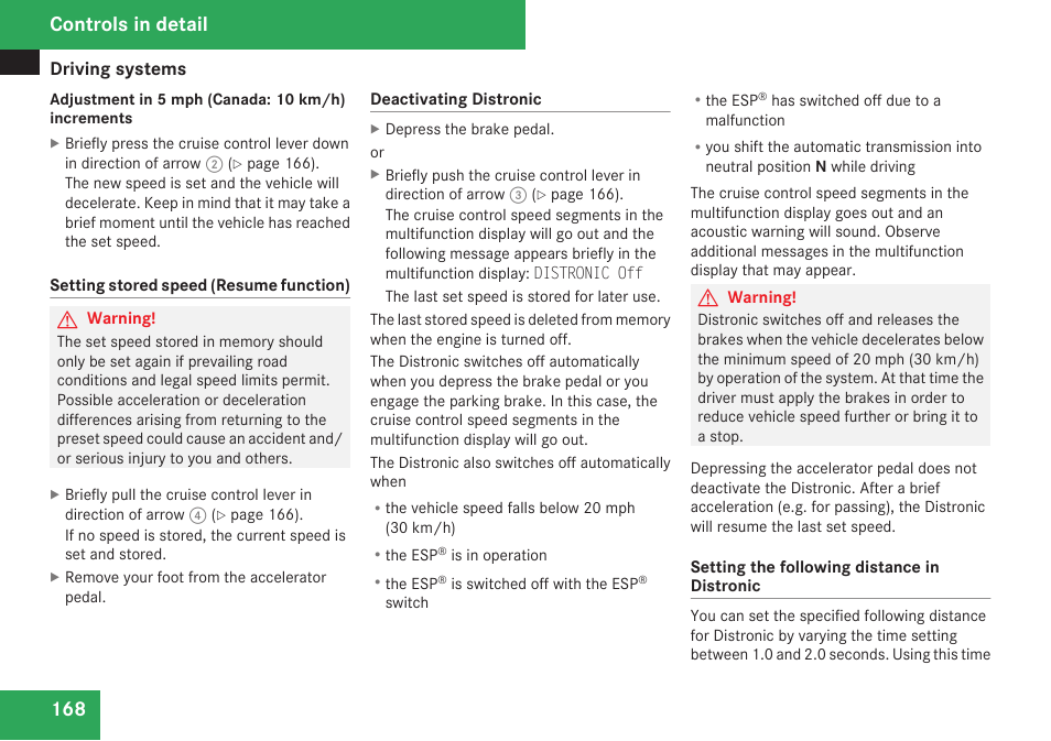 Controls in detail | Mercedes-Benz E-Class 2009 Owners Manual User Manual | Page 170 / 408