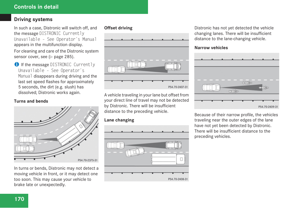 Controls in detail | Mercedes-Benz E-Class 2009 Owners Manual User Manual | Page 172 / 408