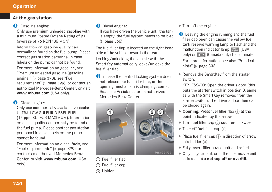 Operation | Mercedes-Benz E-Class 2009 Owners Manual User Manual | Page 242 / 408