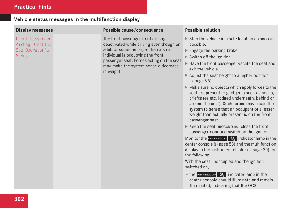 Practical hints | Mercedes-Benz E-Class 2009 Owners Manual User Manual | Page 304 / 408