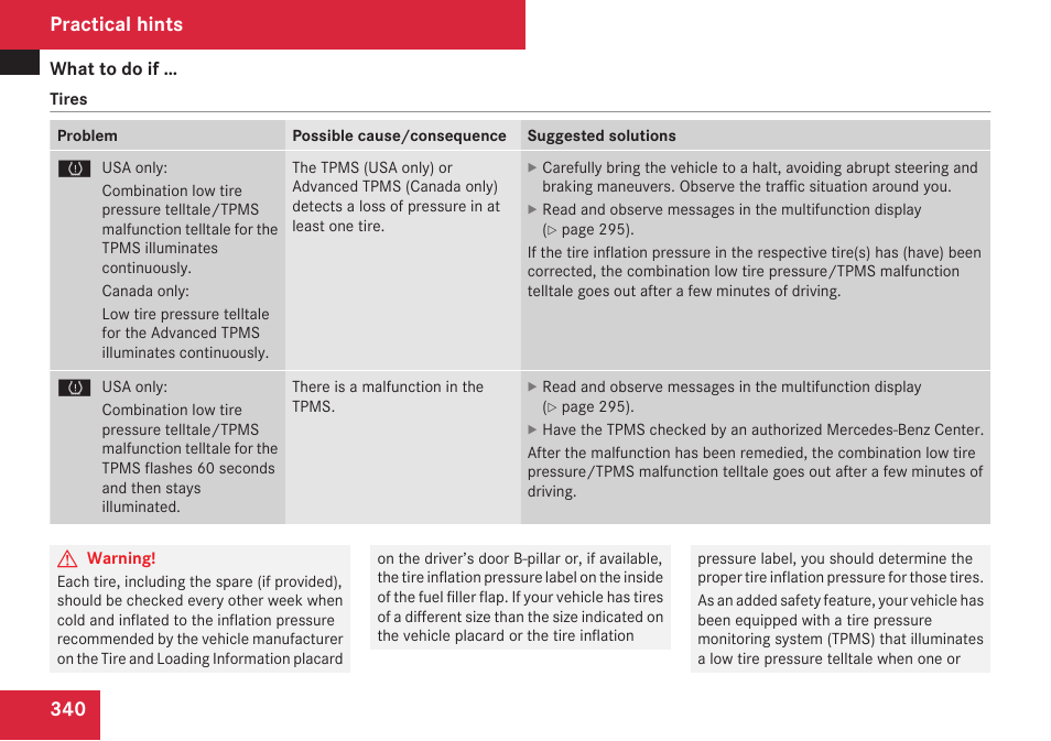 Practical hints | Mercedes-Benz E-Class 2009 Owners Manual User Manual | Page 342 / 408