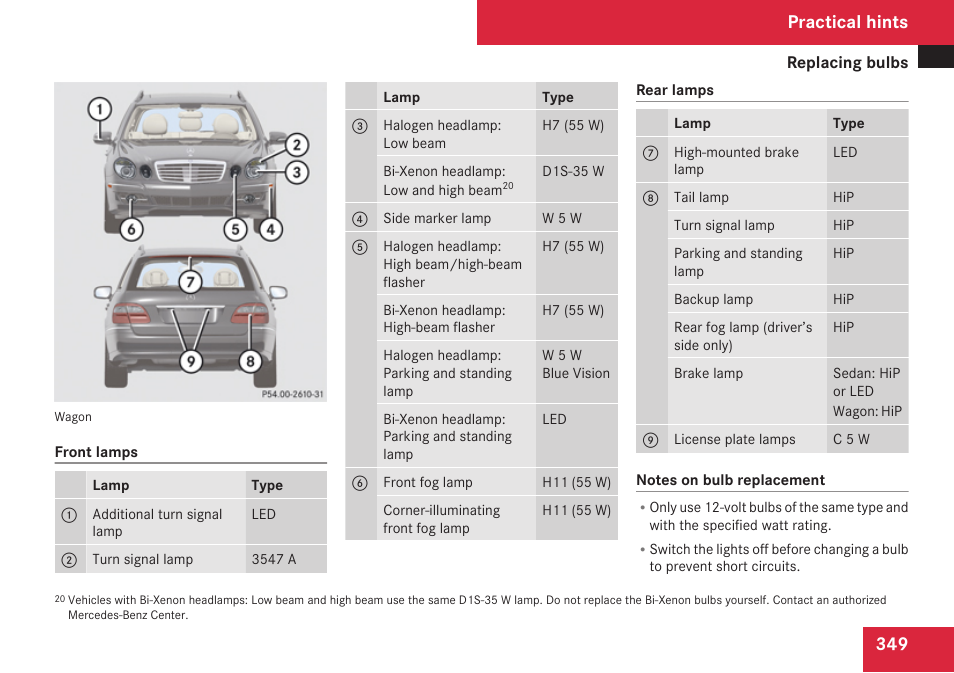 Practical hints | Mercedes-Benz E-Class 2009 Owners Manual User Manual | Page 351 / 408
