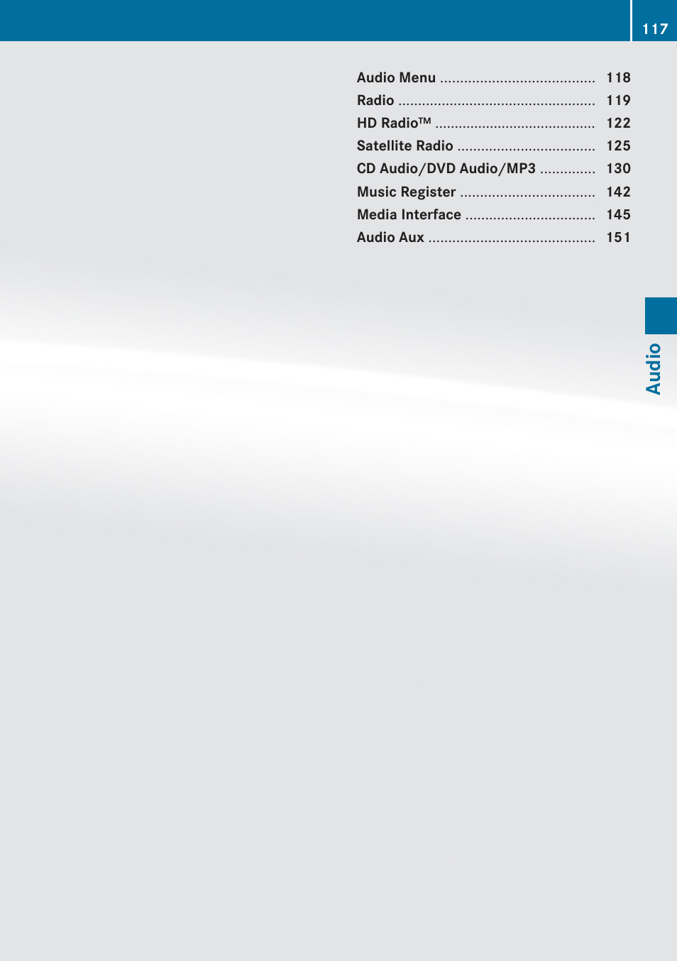 Audio | Mercedes-Benz SLK-Class 2009 COMAND Manual User Manual | Page 119 / 220