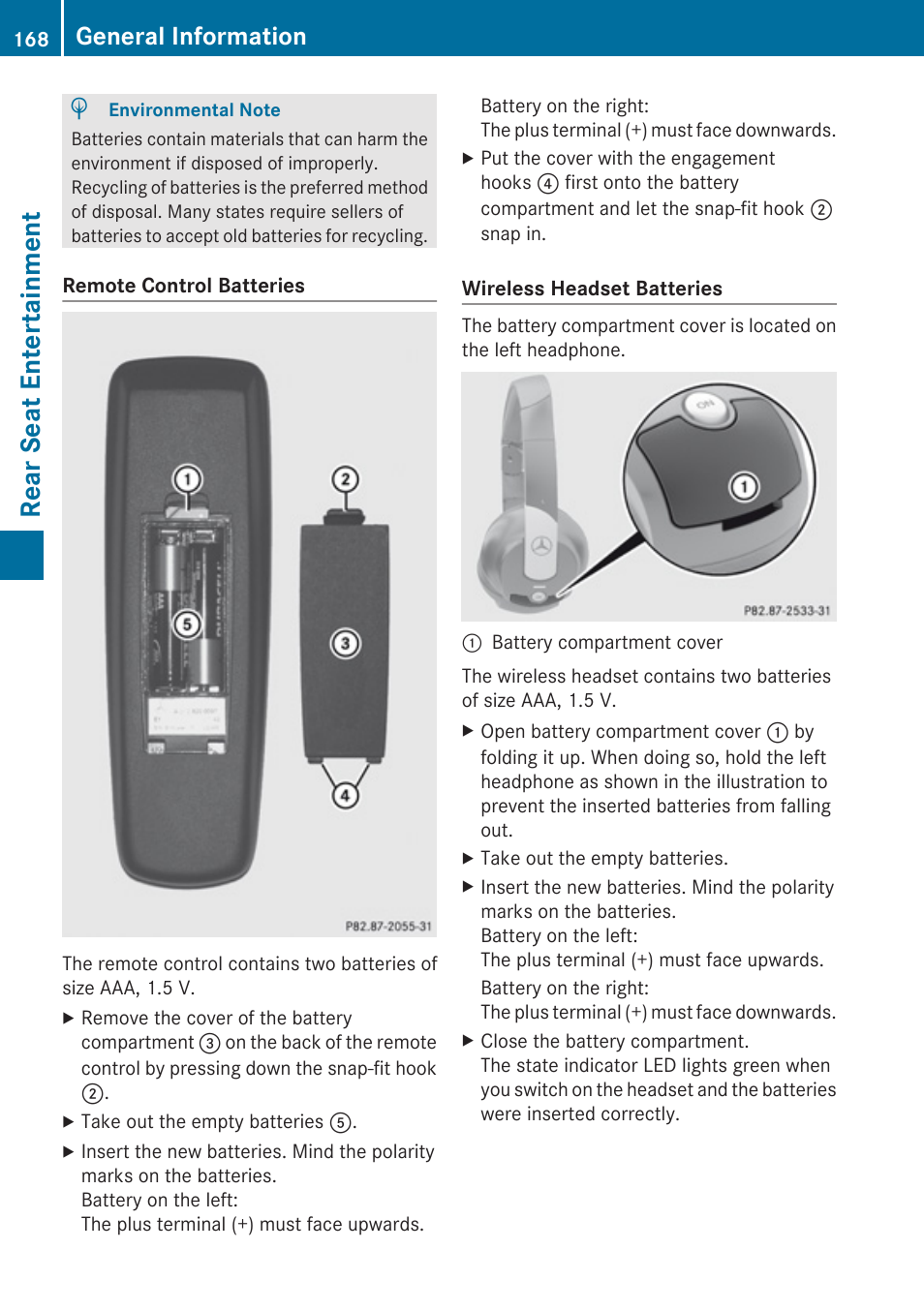 Rear seat entertainment, General information | Mercedes-Benz SLK-Class 2009 COMAND Manual User Manual | Page 170 / 220