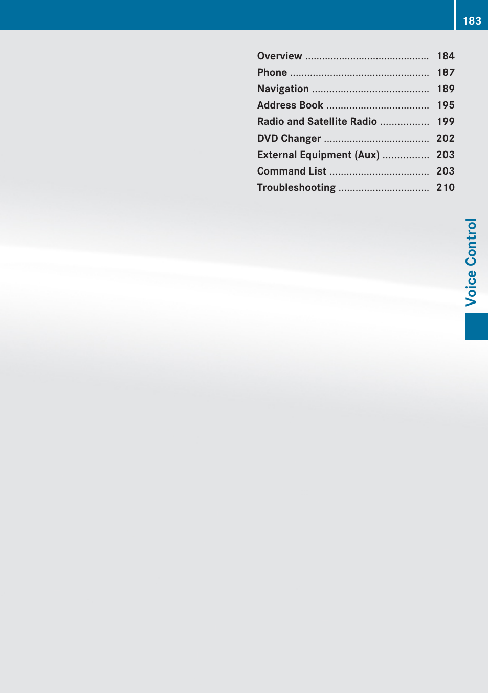 Voice control | Mercedes-Benz SLK-Class 2009 COMAND Manual User Manual | Page 185 / 220