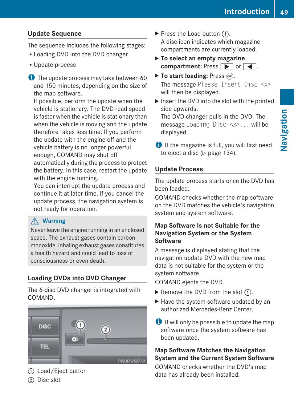 Navigation, Introduction | Mercedes-Benz SLK-Class 2009 COMAND Manual User Manual | Page 51 / 220