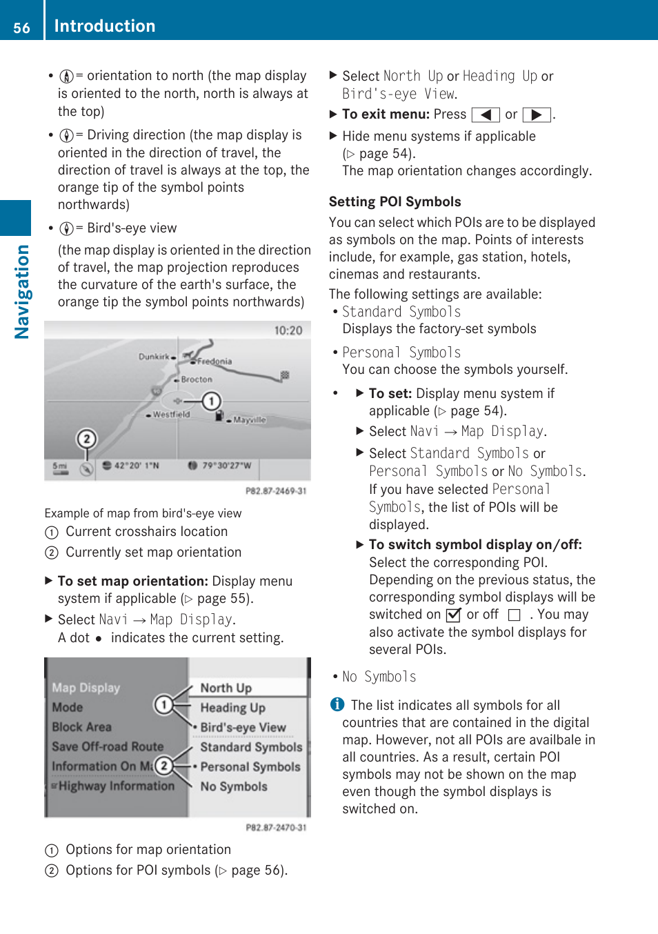 Navigation, Introduction | Mercedes-Benz SLK-Class 2009 COMAND Manual User Manual | Page 58 / 220