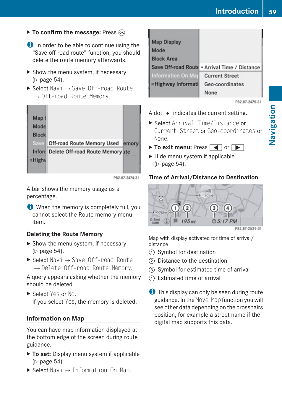 Navigation, Introduction | Mercedes-Benz SLK-Class 2009 COMAND Manual User Manual | Page 61 / 220