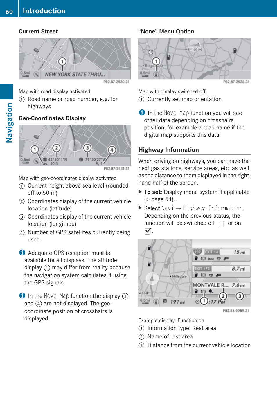 Navigation, Introduction | Mercedes-Benz SLK-Class 2009 COMAND Manual User Manual | Page 62 / 220