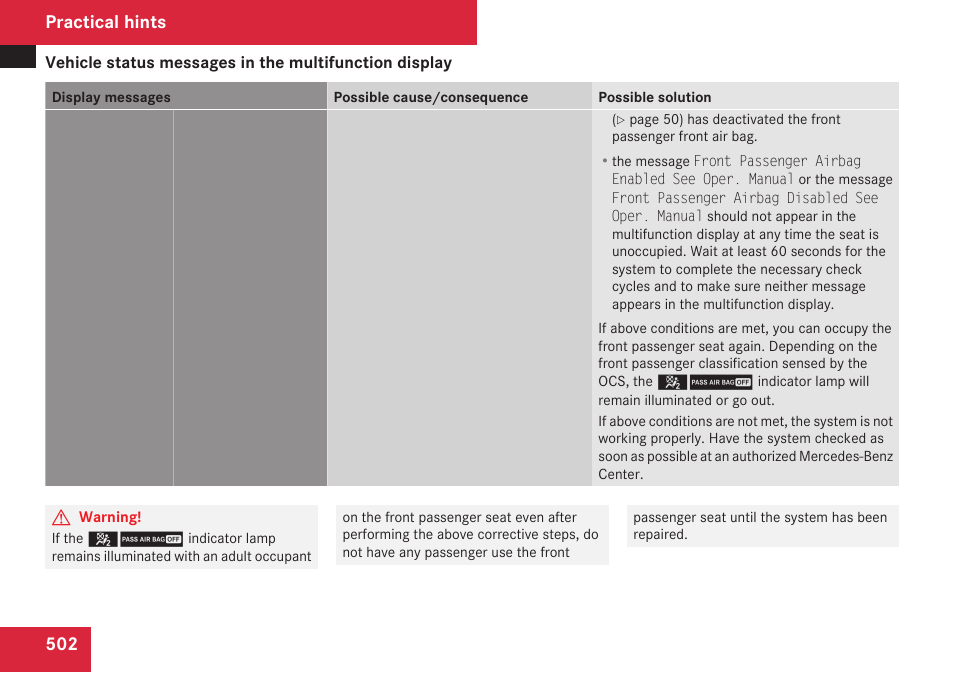 Practical hints | Mercedes-Benz S-Class 2009 User Manual | Page 504 / 616