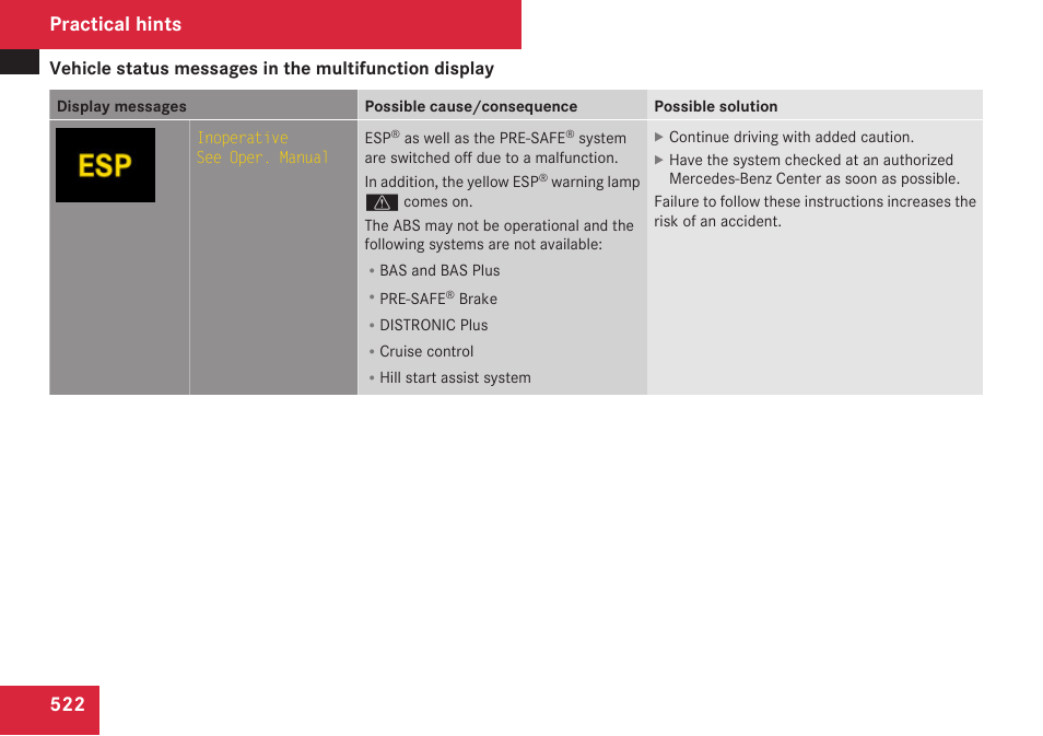 Practical hints | Mercedes-Benz S-Class 2009 User Manual | Page 524 / 616