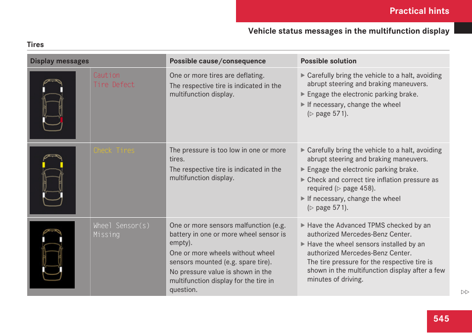 Practical hints | Mercedes-Benz S-Class 2009 User Manual | Page 547 / 616