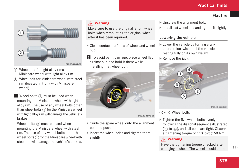 Practical hints | Mercedes-Benz S-Class 2009 User Manual | Page 577 / 616
