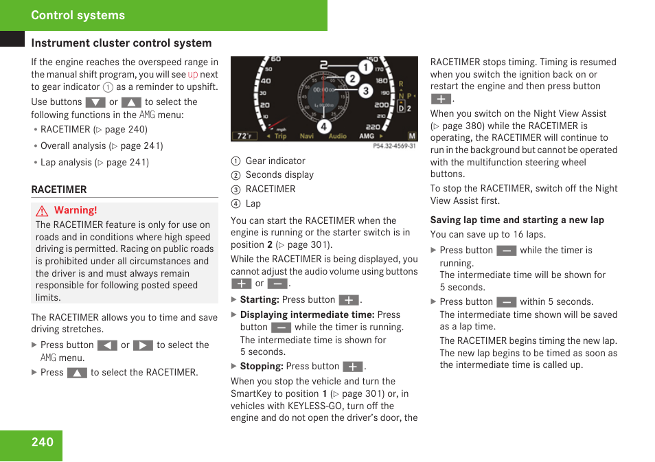 Control systems | Mercedes-Benz CL-Class 2009 User Manual | Page 242 / 588