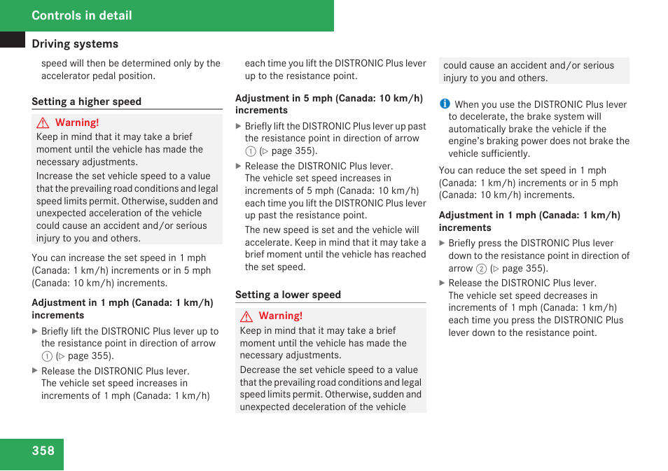 Controls in detail | Mercedes-Benz CL-Class 2009 User Manual | Page 360 / 588