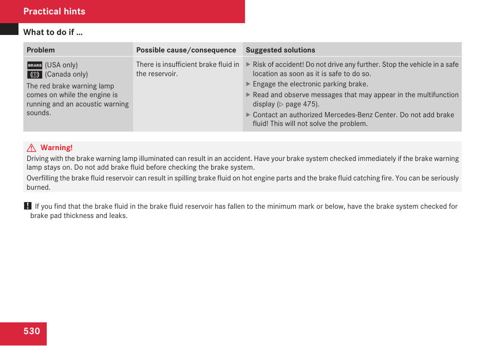 Practical hints | Mercedes-Benz CL-Class 2009 User Manual | Page 532 / 588