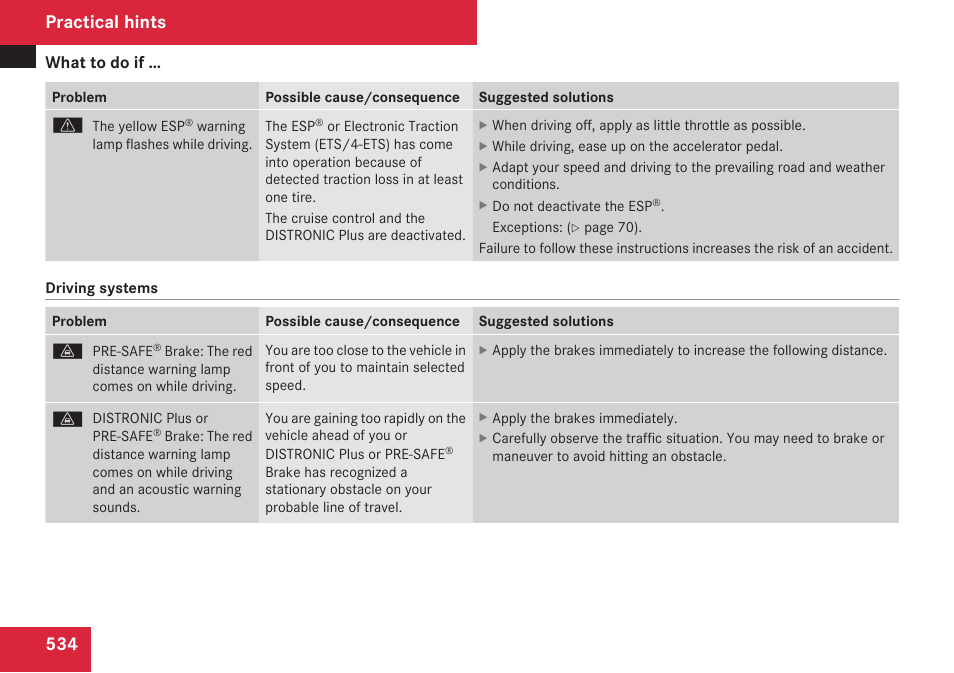 Practical hints | Mercedes-Benz CL-Class 2009 User Manual | Page 536 / 588