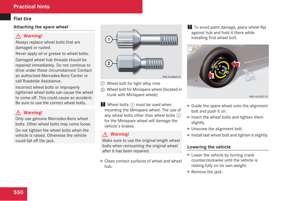 Practical hints | Mercedes-Benz CL-Class 2009 User Manual | Page 552 / 588