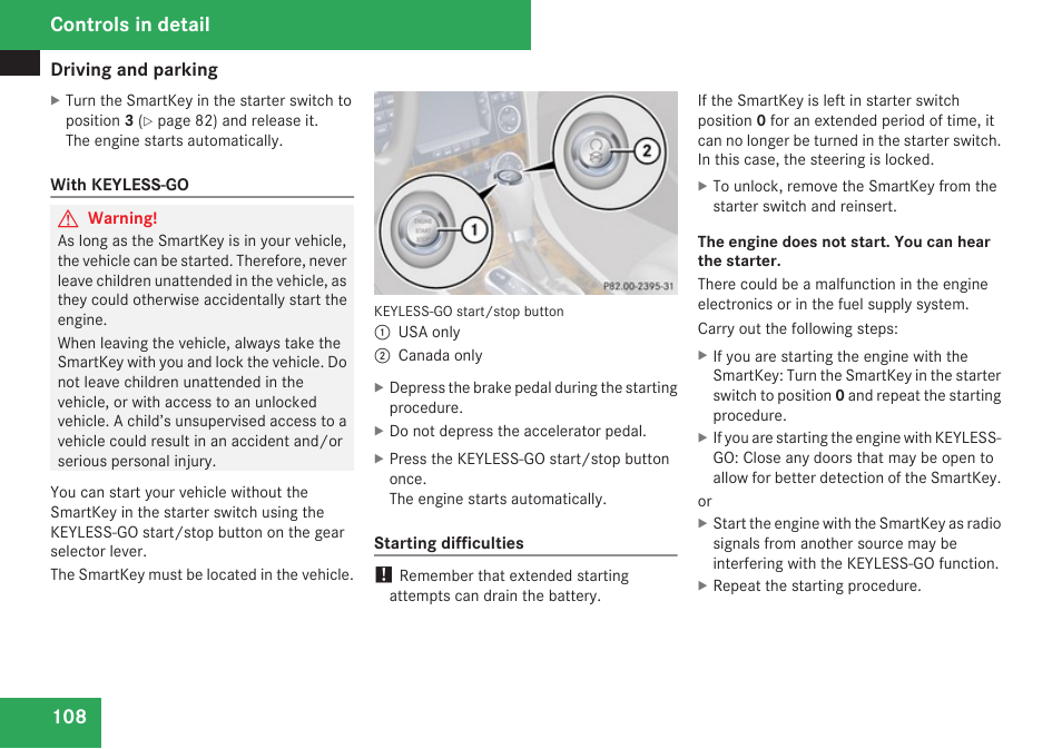 Controls in detail | Mercedes-Benz CLK-Class 2009 Owners Manual User Manual | Page 110 / 384