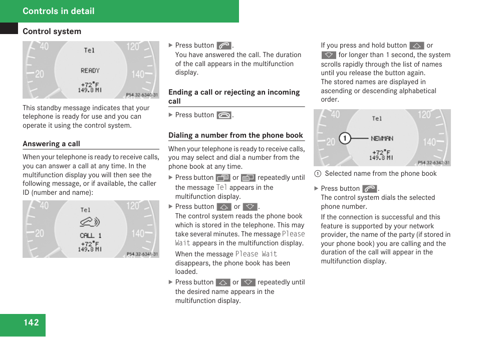 Controls in detail | Mercedes-Benz CLK-Class 2009 Owners Manual User Manual | Page 144 / 384