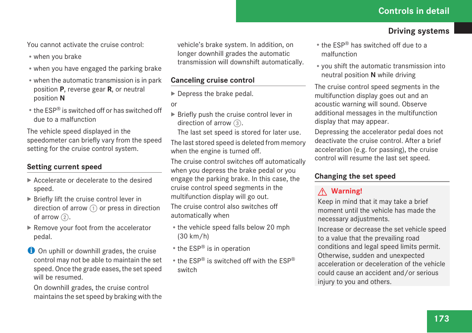 Controls in detail | Mercedes-Benz CLK-Class 2009 Owners Manual User Manual | Page 175 / 384