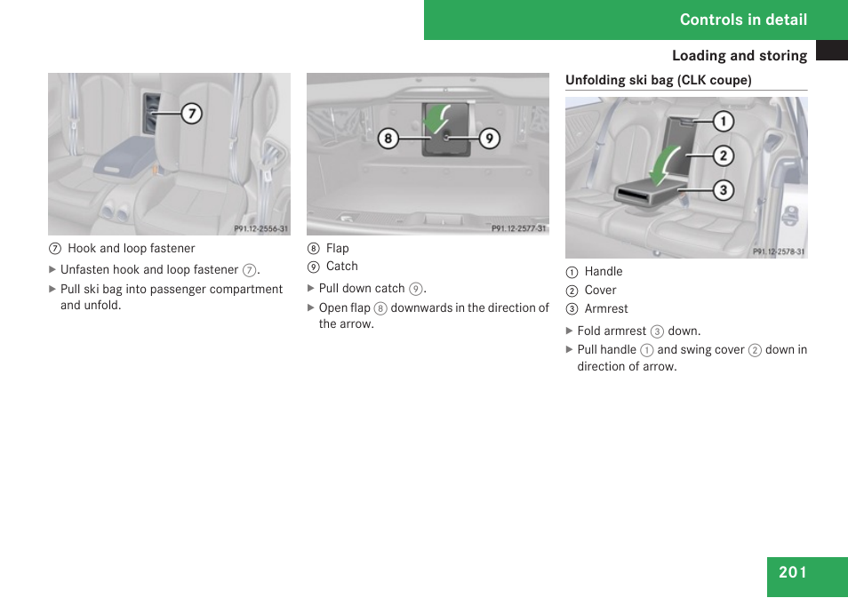 Controls in detail | Mercedes-Benz CLK-Class 2009 Owners Manual User Manual | Page 203 / 384