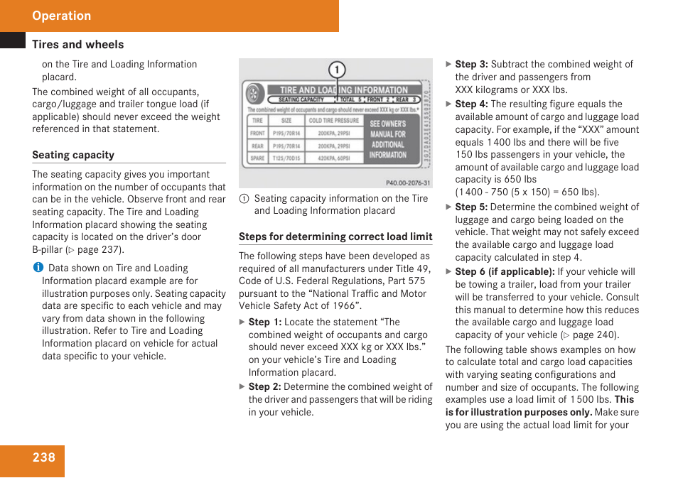 Operation | Mercedes-Benz CLK-Class 2009 Owners Manual User Manual | Page 240 / 384