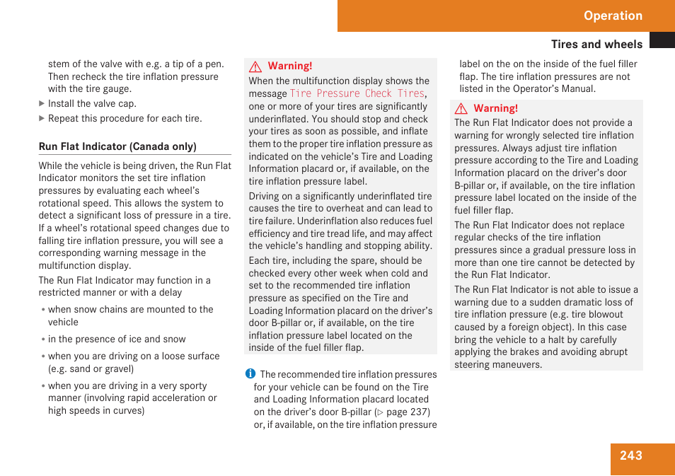 Operation | Mercedes-Benz CLK-Class 2009 Owners Manual User Manual | Page 245 / 384