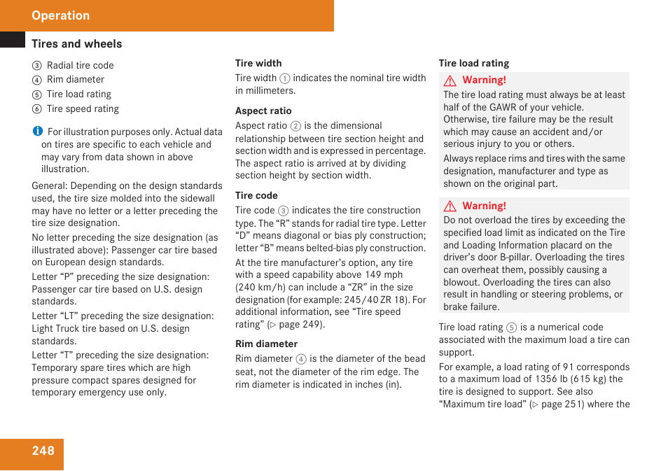 Operation | Mercedes-Benz CLK-Class 2009 Owners Manual User Manual | Page 250 / 384