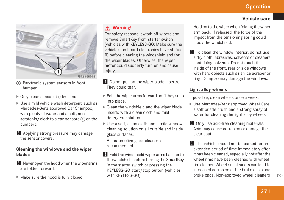 Operation | Mercedes-Benz CLK-Class 2009 Owners Manual User Manual | Page 273 / 384