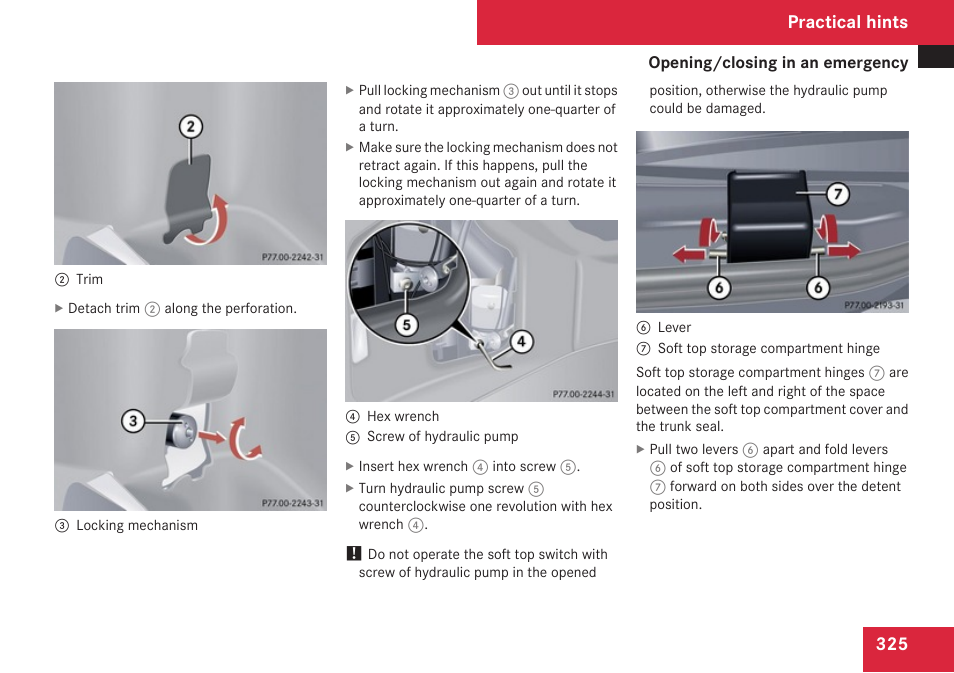 Practical hints | Mercedes-Benz CLK-Class 2009 Owners Manual User Manual | Page 327 / 384