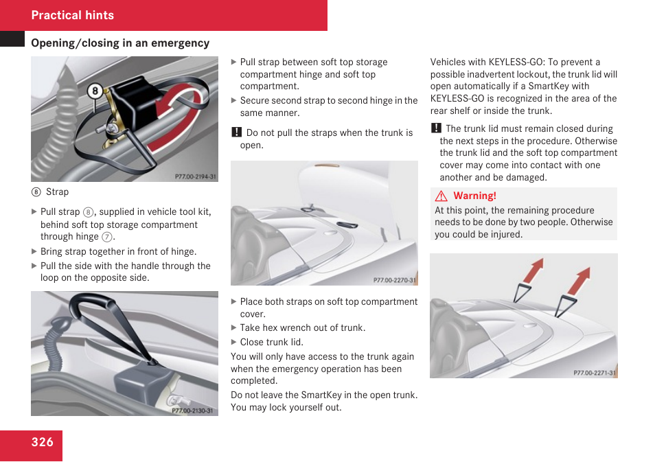 Practical hints | Mercedes-Benz CLK-Class 2009 Owners Manual User Manual | Page 328 / 384