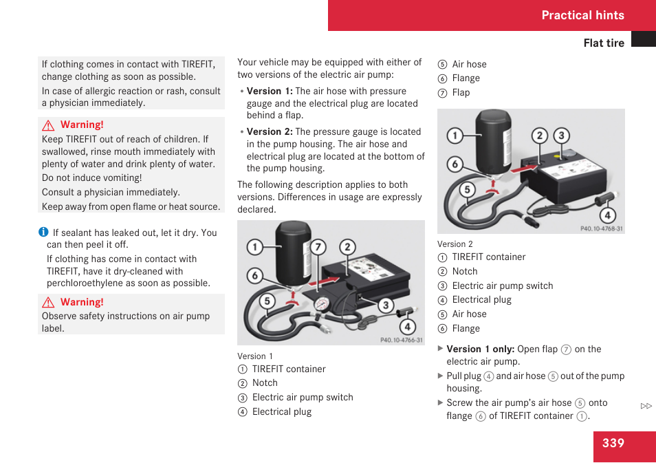 Practical hints | Mercedes-Benz CLK-Class 2009 Owners Manual User Manual | Page 341 / 384