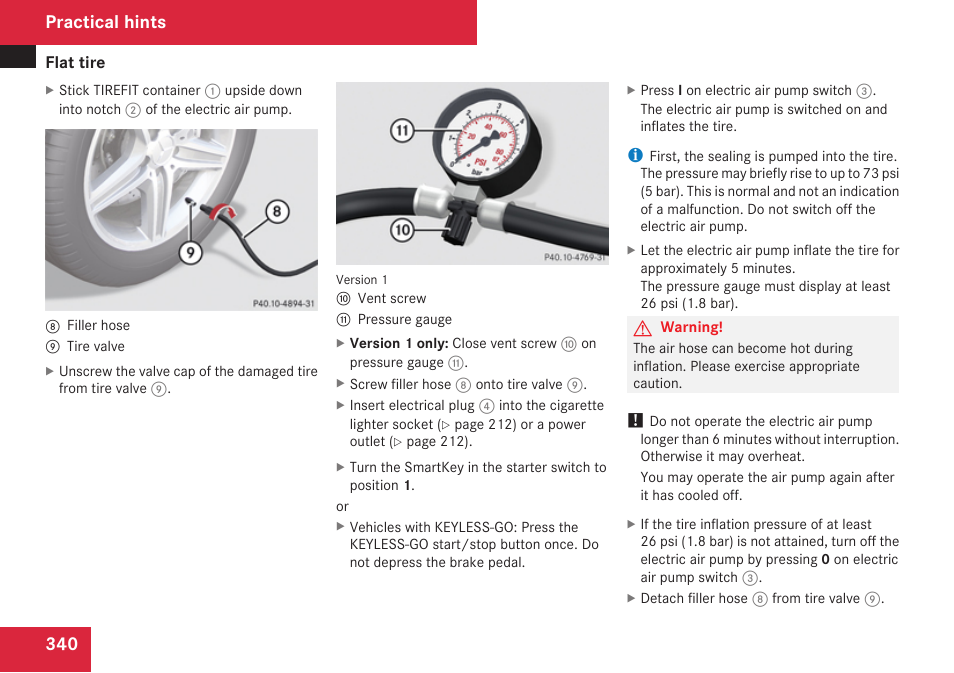 Practical hints | Mercedes-Benz CLK-Class 2009 Owners Manual User Manual | Page 342 / 384